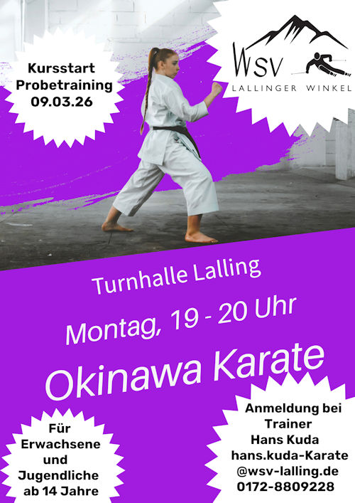 Flyer f&uuml;r Erwachsenen-Karate ab M&auml;rz 2026