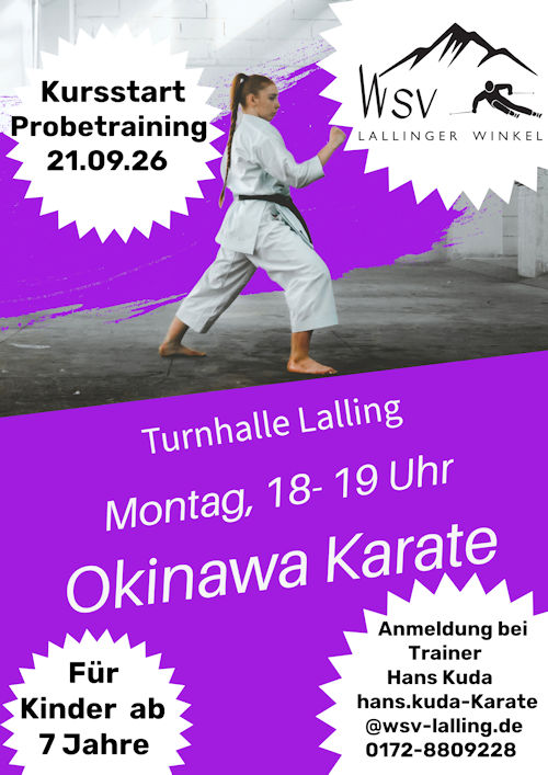 Flyer für das Karate Probetraining